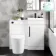 Avon Gloss White Combination Vanity Basin and Boston Toilet 950mm - Black Accents