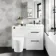 Avon Gloss White Combination Basin Drawer and Boston Toilet 1100mm - Black Accents