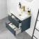 Corsica Inky Blue Wall Hung Slimline Basin Drawer Vanity 500mm