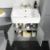 Monaco Dove Grey Basin Vanity and Back To Wall Toilet Unit 1200mm (No Toilet) - Brass Accents