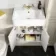Monaco Chalk White Basin Vanity 600mm - Brushed Brass Accents