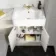 Monaco Chalk White Vanity Basin with Marble Top 1200mm (No Pan & Cistern) - Brushed Brass Accents