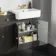 Monaco Graphite Grey Basin Vanity and Toilet Unit 1500mm (No Pan & Cistern) - Brushed Brass Accents