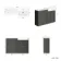 Monaco Graphite Grey Vanity Basin with Marble Top 1200mm (No Pan & Cistern) - Brushed Brass Accents