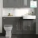 Monaco Graphite Grey Vanity Basin with Marble Top 1500mm (No Pan & Cistern) - Brushed Brass Accents