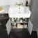 Monaco Graphite Grey Vanity Basin with Marble Top 1500mm (No Pan & Cistern) - Brushed Brass Accents