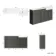 Monaco Graphite Grey Vanity Basin with Marble Top 1500mm (No Pan & Cistern) - Brushed Brass Accents