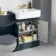 Monaco Inky Blue Basin Vanity and Toilet Unit 1200mm (No Pan & Cistern) - Brushed Brass Accents