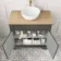Lucia Graphite Grey Vanity with Oak Effect Top & Round Counter Top Basin 840mm - Brass Accents