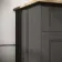 Lucia Graphite Grey Vanity with Oak Effect Top & Round Counter Top Basin 840mm - Brass Accents