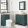 Lucia Midnight Green Vanity with Oak Effect Top & Oval Counter Top Basin 840mm