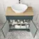 Lucia Midnight Green Vanity with Oak Effect Top & Oval Counter Top Basin 840mm