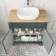 Lucia Midnight Green Vanity with Oak Effect Top & Curved Counter Top Basin 840mm