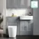 Monaco Dove Grey Vanity Traditional Basin and Boston Toilet 1200mm - Brushed Brass Accents