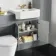 Monaco Dove Grey Vanity Traditional Basin and Boston Toilet 1200mm - Brushed Brass Accents