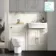 Monaco Chalk White Vanity Traditional Basin and Seattle Toilet 1200mm - Brushed Brass Accents