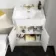 Monaco Chalk White Vanity Traditional Basin and Seattle Toilet 1200mm - Brushed Brass Accents