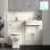Monaco Chalk White Vanity Traditional Basin and Hudson Toilet Wooden Seat 1200mm - Brass Accents