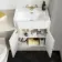 Monaco Chalk White Vanity Traditional Basin and Hudson Toilet Wooden Seat 1200mm - Brass Accents