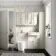 Monaco Chalk White Vanity Traditional Basin and Boston Toilet 1200mm - Brushed Brass Accents