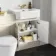Monaco Chalk White Vanity Traditional Basin and Boston Toilet 1200mm - Brushed Brass Accents
