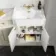 Monaco Chalk White Vanity Traditional Basin Marble Top and Boston Toilet 1500mm - Brass Accents