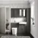 Monaco Graphite Grey Vanity Basin with Marble Top & Boston Toilet 1200mm - Brushed Brass Accents