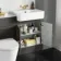 Monaco Graphite Grey Vanity Basin with Marble Top & Boston Toilet 1200mm - Brushed Brass Accents