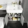 Monaco Graphite Grey Vanity Basin with Marble Top & Boston Toilet 1200mm - Brushed Brass Accents