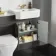 Monaco Graphite Grey Vanity Traditional Basin Marble Top & Atlanta Toilet 1200mm - Brass Accents