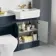 Monaco Inky Blue Vanity Traditional Basin with Marble Top & Atlanta Toilet 1200mm - Brass Accents