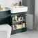 Monaco Midnight Green Vanity Basin with Marble Top & Boston Toilet 1200mm - Brushed Brass Accents