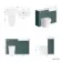 Monaco Midnight Green Vanity Basin with Marble Top & Boston Toilet 1200mm - Brushed Brass Accents