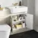 Monaco Chalk White Combination Vanity Basin and Boston Toilet 1200mm - Brass Knurled Handles