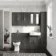 Monaco Graphite Grey Vanity Basin and Hudson Toilet with Wooden Seat 1500mm - Brass Knurled Handles