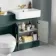 Monaco Midnight Green Combination Vanity Basin and Seattle Toilet 1200mm - Brass Knurled Handles