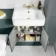 Monaco Midnight Green Combination Vanity Basin and Seattle Toilet 1200mm - Brass Knurled Handles