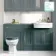 Monaco Midnight Green Vanity Traditional Basin and Hudson Toilet 1500mm - Knurled Handles