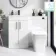 Mersey Gloss White Combination Vanity Basin and Houston Toilet 1000mm - Black Accents
