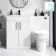 Mersey Gloss White Combination Vanity Basin and Miami Toilet 1100mm - Black Accents