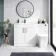 Mersey Gloss White Combination Vanity Basin and Houston Toilet 1300mm - Black Accents