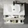 Crete Fluted Linen White Wall Hung Drawer Vanity with Marble Top & Curved Basin 800mm