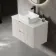 Crete Fluted Linen White Wall Hung Drawer Vanity with Marble Top & Marin Basin 800mm