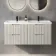 Crete Fluted Linen White Wall Hung Double Basin Drawer Vanity 1200mm