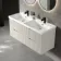 Crete Fluted Linen White Wall Hung Double Basin Drawer Vanity 1200mm