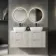 Crete Fluted Linen White Double Wall Hung Drawer Vanity with Marble Top & Curved Basin 1200mm