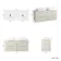 Crete Fluted Linen White Double Wall Hung Drawer Vanity with Marble Top & Curved Basin 1200mm