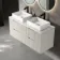 Crete Fluted Linen White Double Wall Hung Drawer Vanity with Marble Top & Cody Basin 1200mm