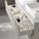 Crete Fluted Linen White Double Wall Hung Drawer Vanity with Marble Top & Cody Basin 1200mm