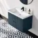 Crete Fluted Navy Blue Wall Hung Basin Drawer Vanity 800mm